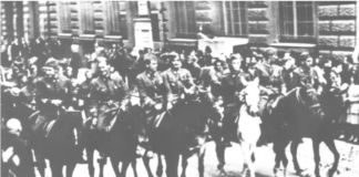 Партизани у ослобођеном Загребу 1945. године